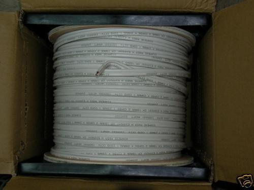 1000 ft RG59 Siamese 18/2 95% Braid for CCTV camera White 1000 ft RG59 Siamese 18/2 95% Braid for CCTV camera White
